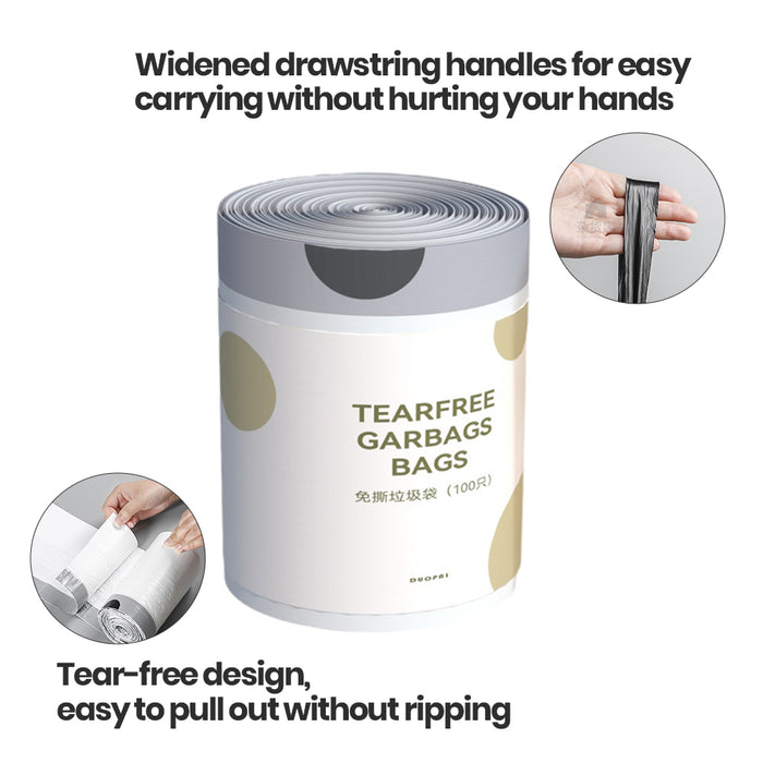Tear-free Draw String Trash Bags 100pcs 45*50cm