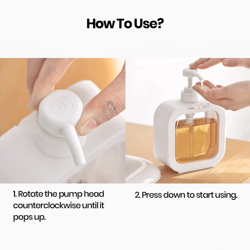 Sleek Minimalist Pump Bottle for Body Wash Shampoo Conditioner and more