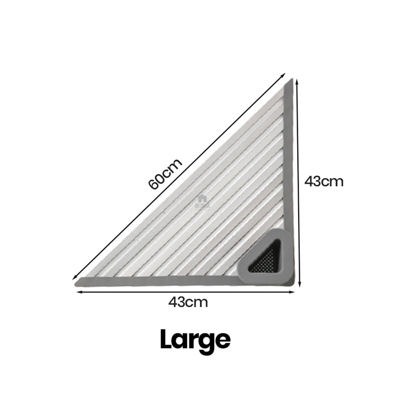 Rust-free Aluminium Foldable Corner Drainage Rack with Silicone Support