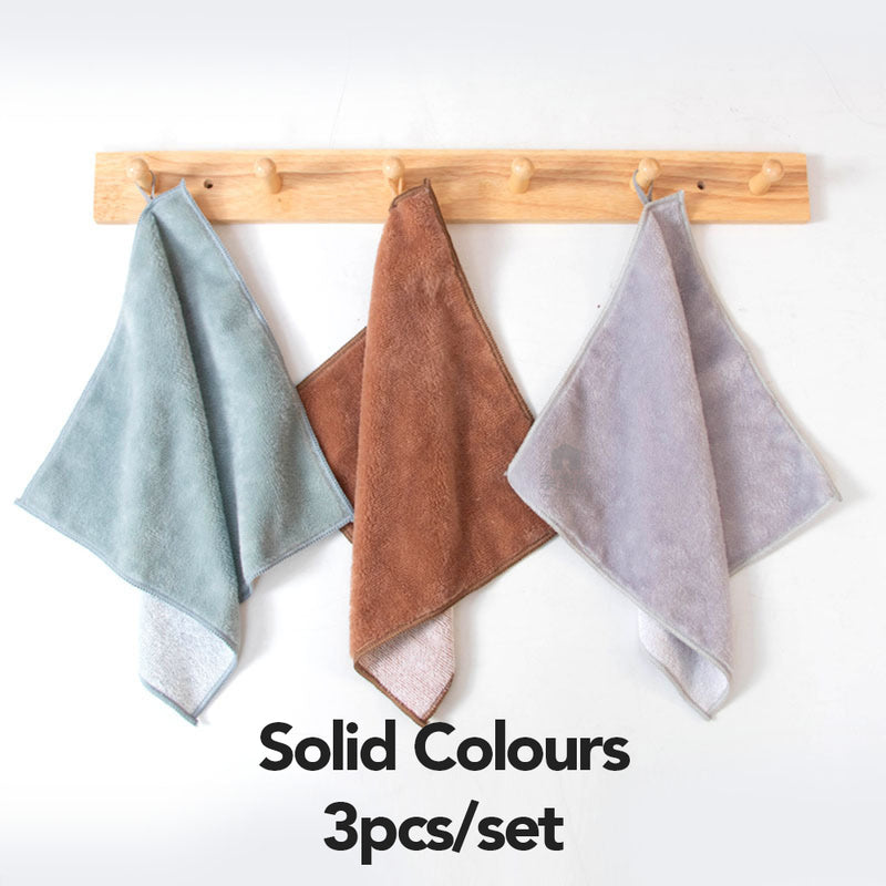 (Set of 3) Soft Water Absorbent Microfiber Hand Towels