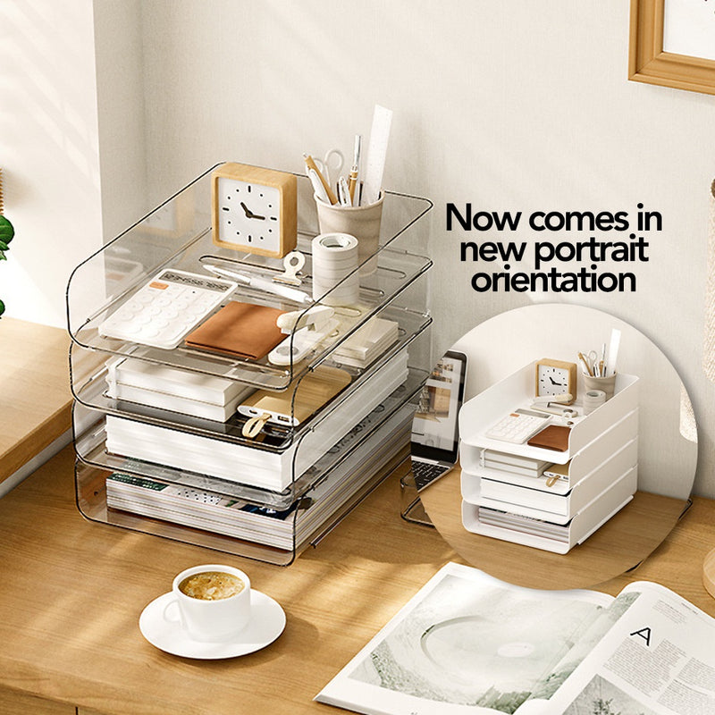 Stackable Document Magazine Stationeries Tray Organiser Stand