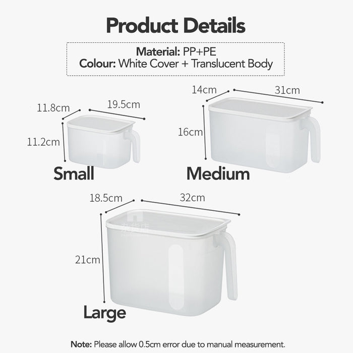 Kitchen Cabinet Storage Box with Lid & Handle