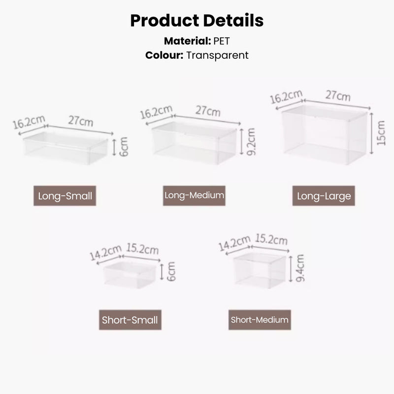 Clear Stackable Storage Boxes with Flip Lids