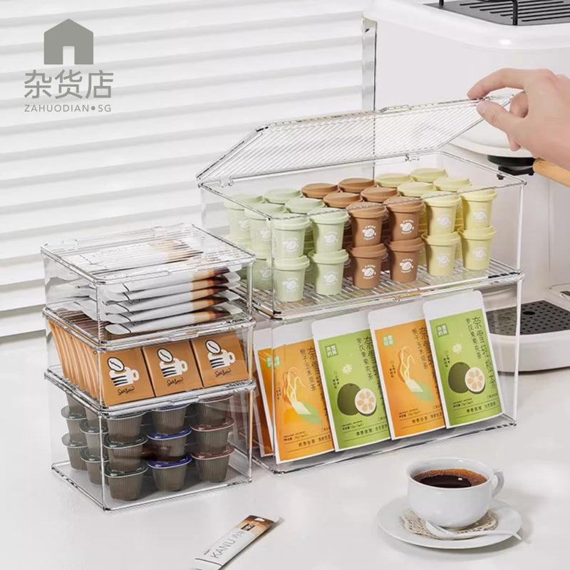 Clear Stackable Storage Boxes with Flip Lids