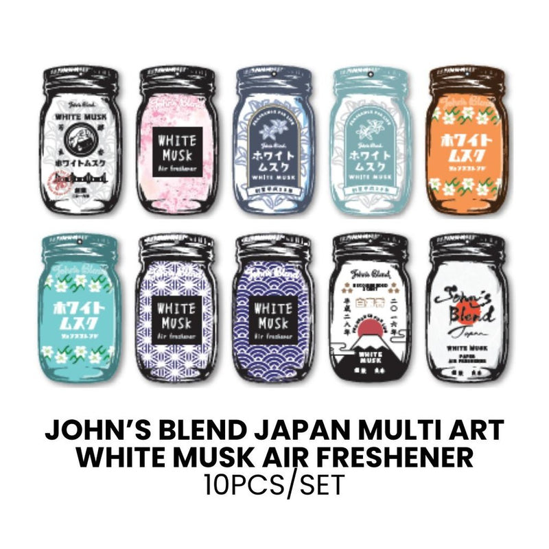 John's Blend White Musk Air Freshener 10pc Set - Limited Edition Japan Multi-Art