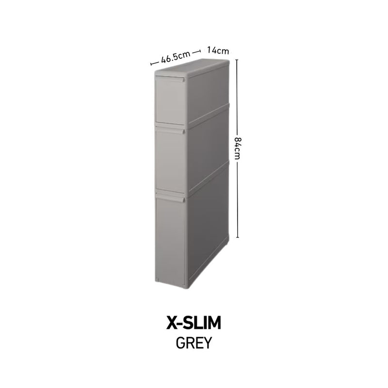 Like-it Slim Compact Gap Storage Stocker Drawer Unit 3-tiers