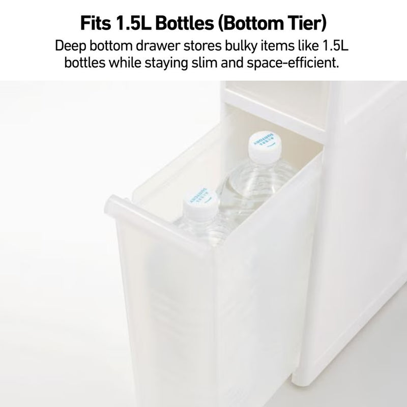 Like-it Slim Compact Gap Storage Stocker Drawer Unit 3-tiers