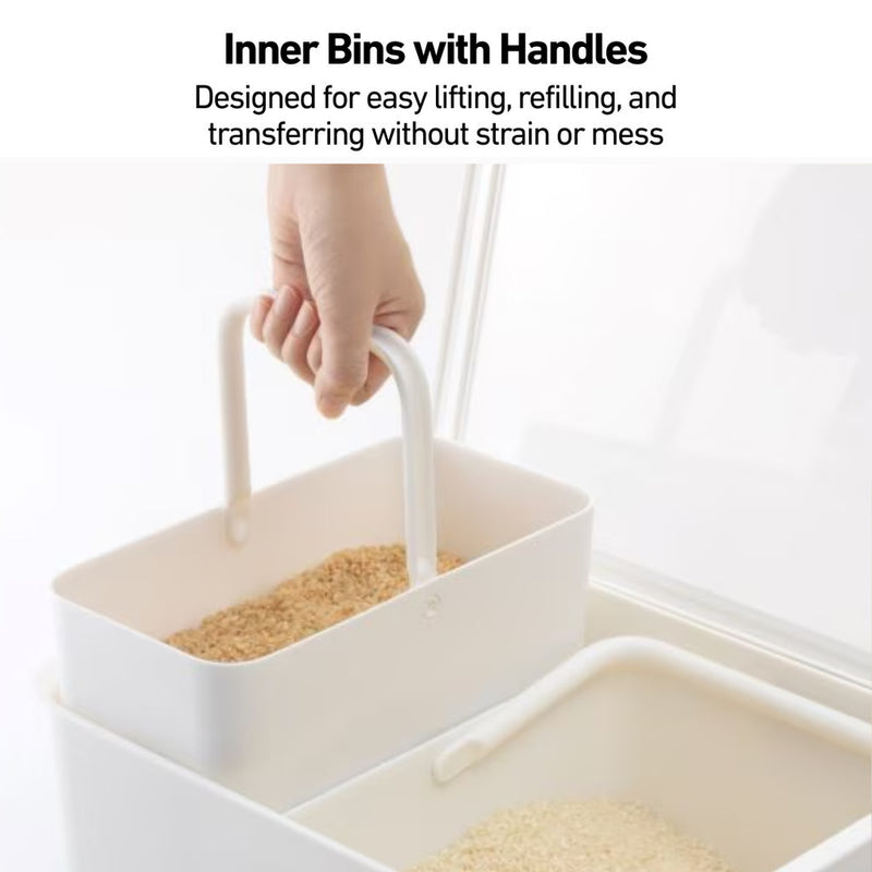 Like-it Smart Pantry Stock Case System - Daily Use Dual Bins with See-through Flip Lid