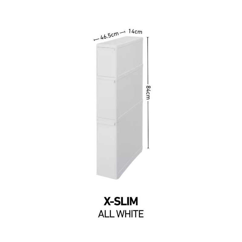 Like-it Slim Compact Gap Storage Stocker Drawer Unit 3-tiers