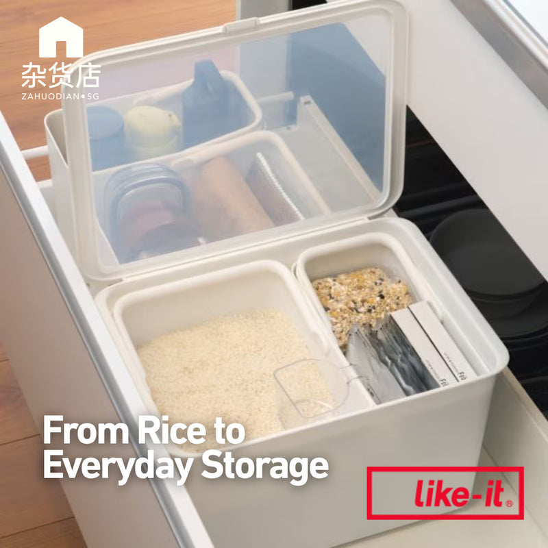 Like-it Smart Pantry Stock Case System - Daily Use Dual Bins with See-through Flip Lid