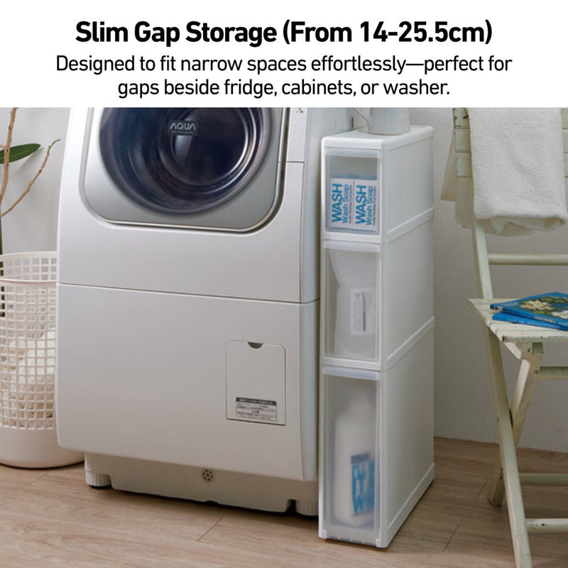 Like-it Slim Compact Gap Storage Stocker Drawer Unit 3-tiers
