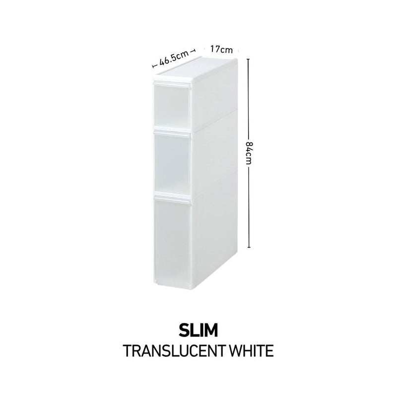 Like-it Slim Compact Gap Storage Stocker Drawer Unit 3-tiers