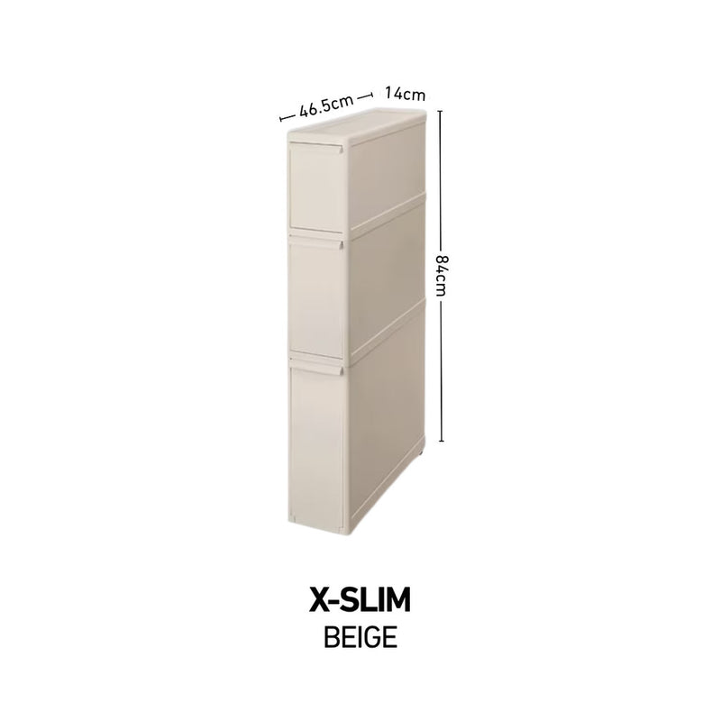 Like-it Slim Compact Gap Storage Stocker Drawer Unit 3-tiers
