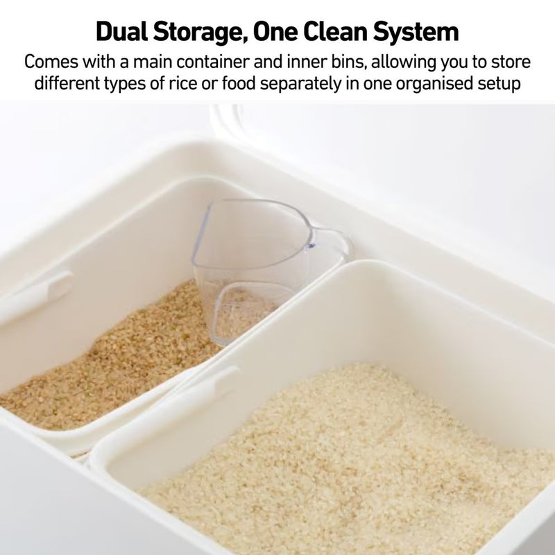 Like-it Smart Pantry Stock Case System - Daily Use Dual Bins with See-through Flip Lid