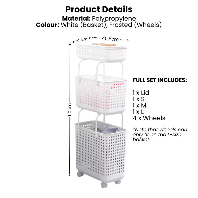 Like-it Japan Modular Stackable Basket for Laundry & More — Full Set