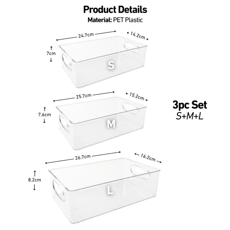 Refrigerator & Freezer Organiser 3pc Set