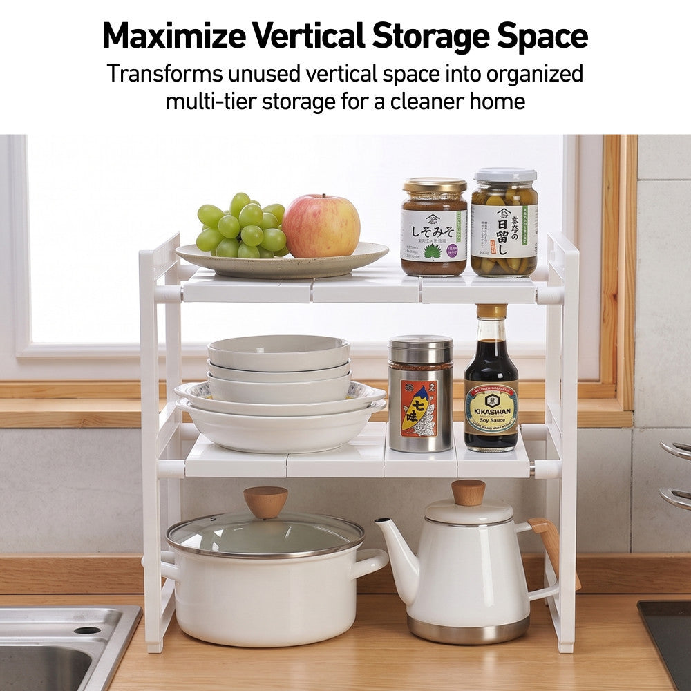 Undersink Adjustable Dual-Layer Rack
