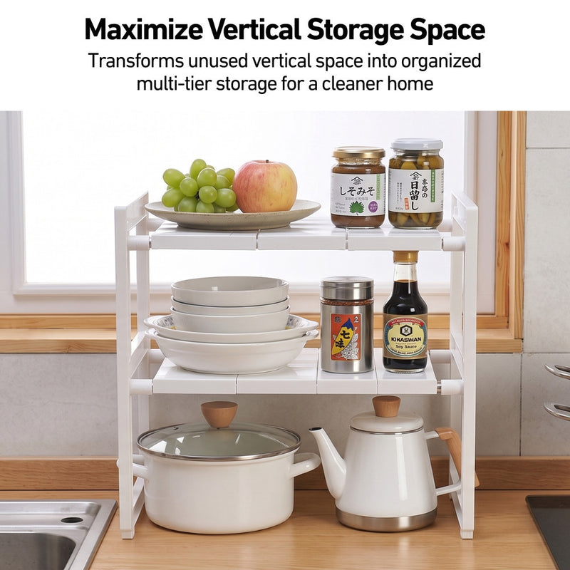 Undersink Adjustable Dual-Layer Rack