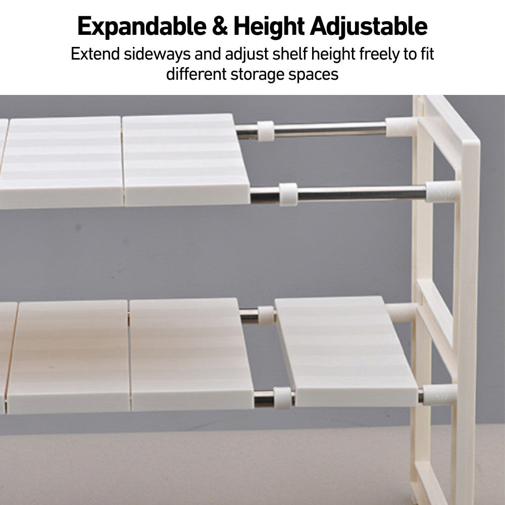Undersink Adjustable Dual-Layer Rack