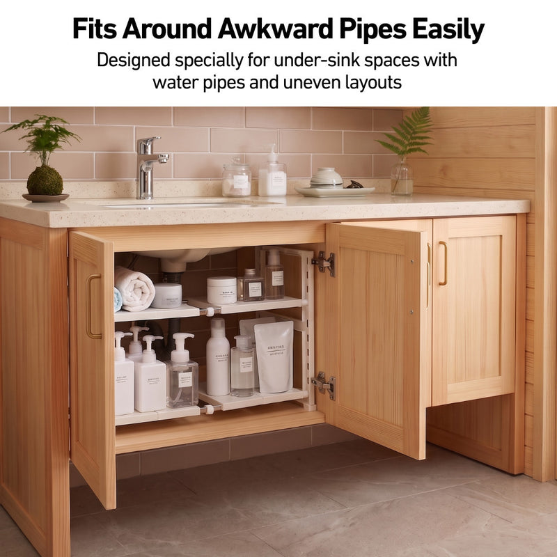 Undersink Adjustable Dual-Layer Rack