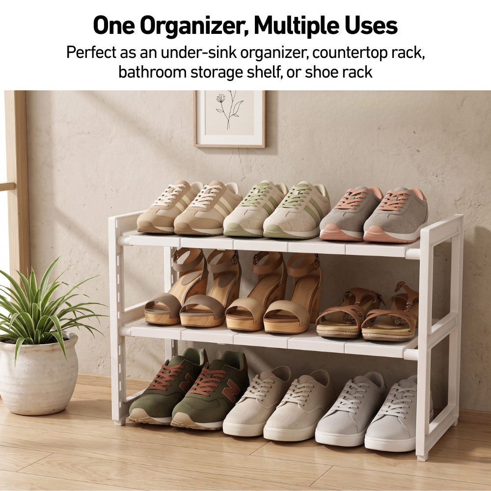 Undersink Adjustable Dual-Layer Rack