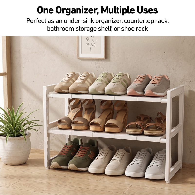 Undersink Adjustable Dual-Layer Rack
