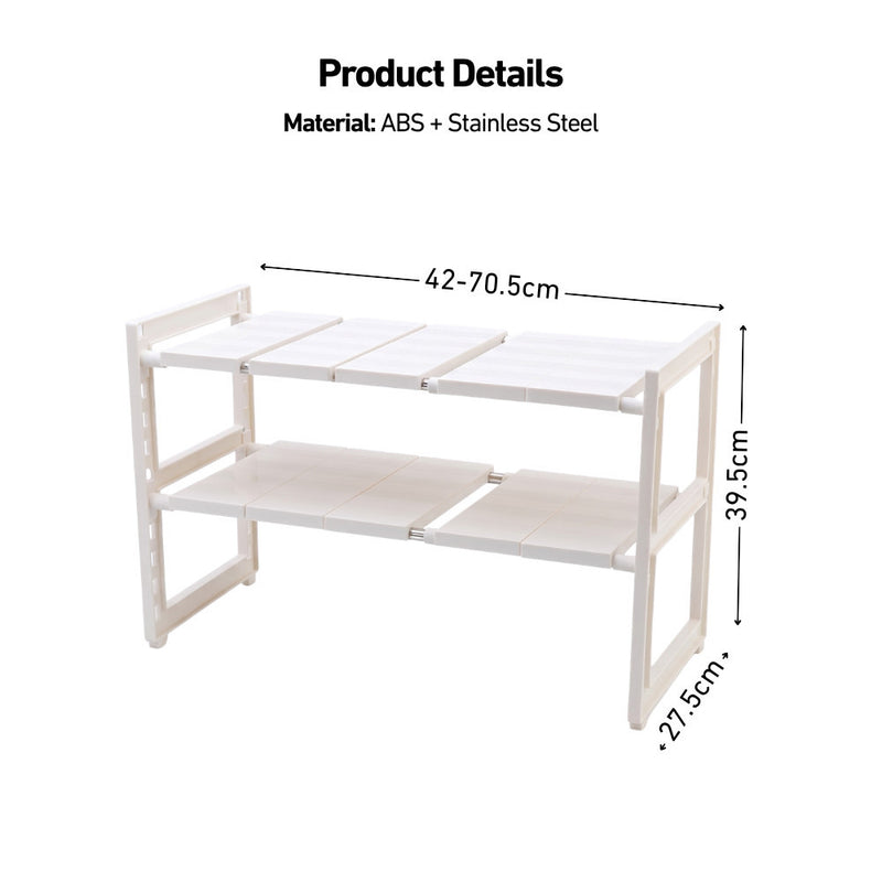 Undersink Adjustable Dual-Layer Rack