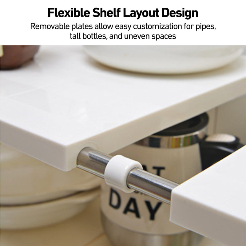 Undersink Adjustable Dual-Layer Rack