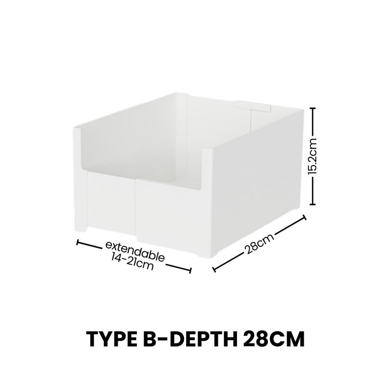Extendable Stackable Dual-sided Organising Storage Bin
