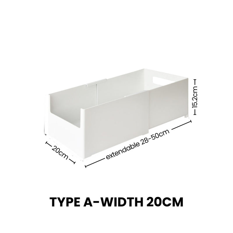 Extendable Stackable Dual-sided Organising Storage Bin