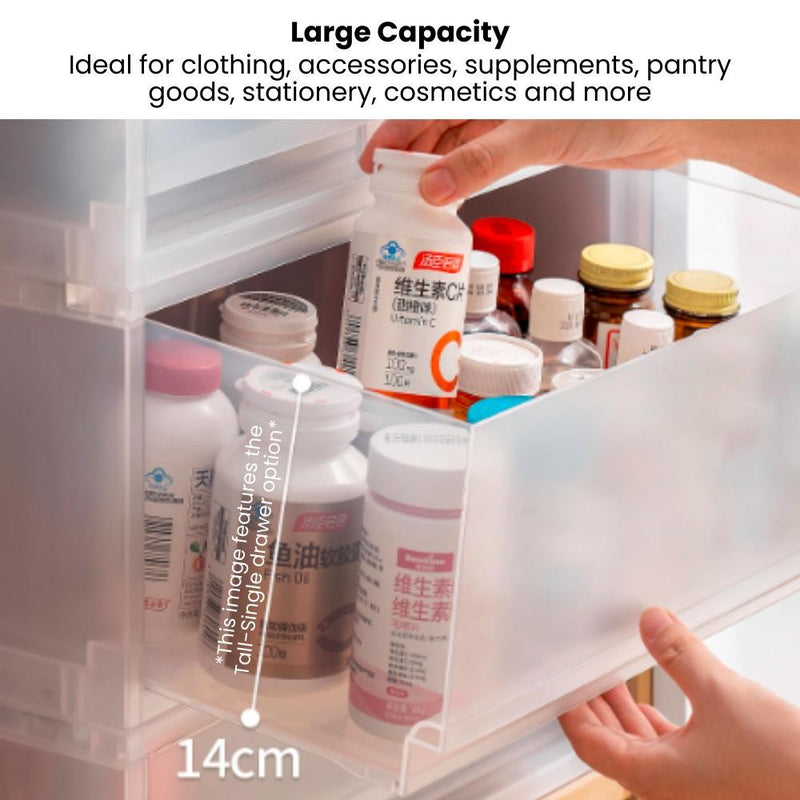Matte Minimalist Frosted Drawers for Organising Documents Snacks Medicine Skincare Cosmetics & More