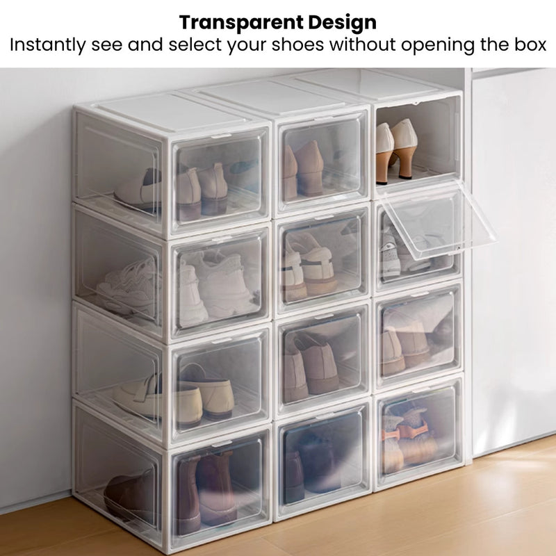 Transparent Dustproof Stackable Shoe Storage Box