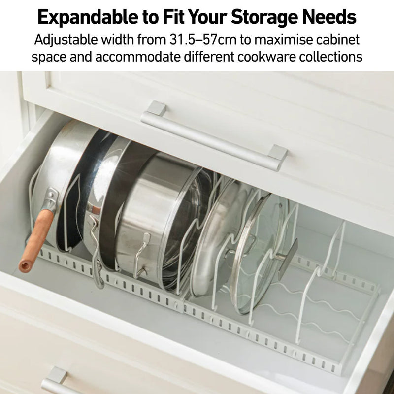 Expandable Adjustable Pot Lid & Cookware Organiser Rack