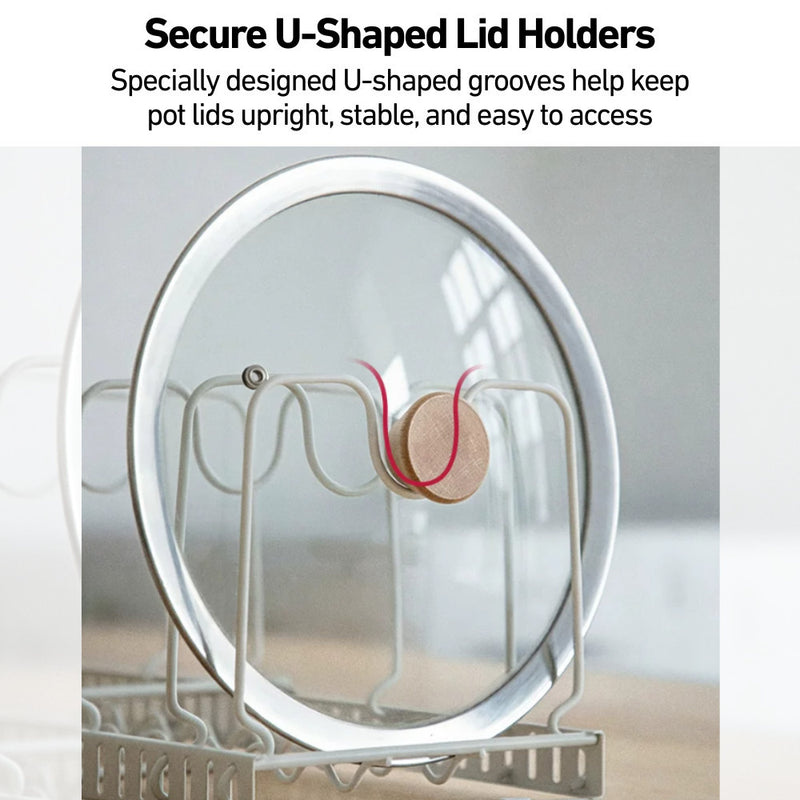 Expandable Adjustable Pot Lid & Cookware Organiser Rack
