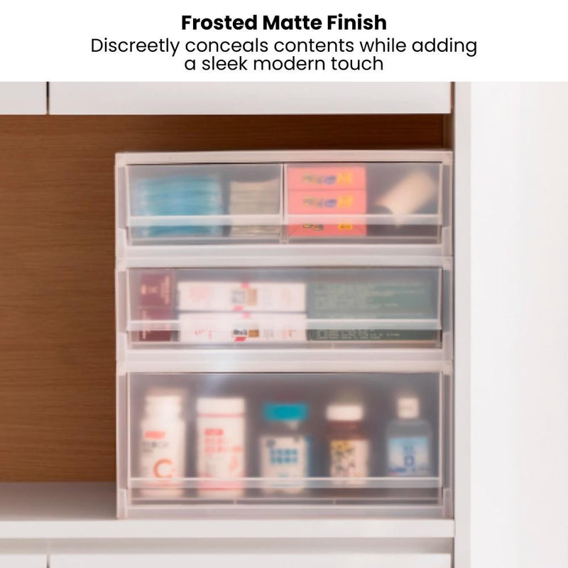 Matte Minimalist Frosted Drawers for Organising Documents Snacks Medicine Skincare Cosmetics & More