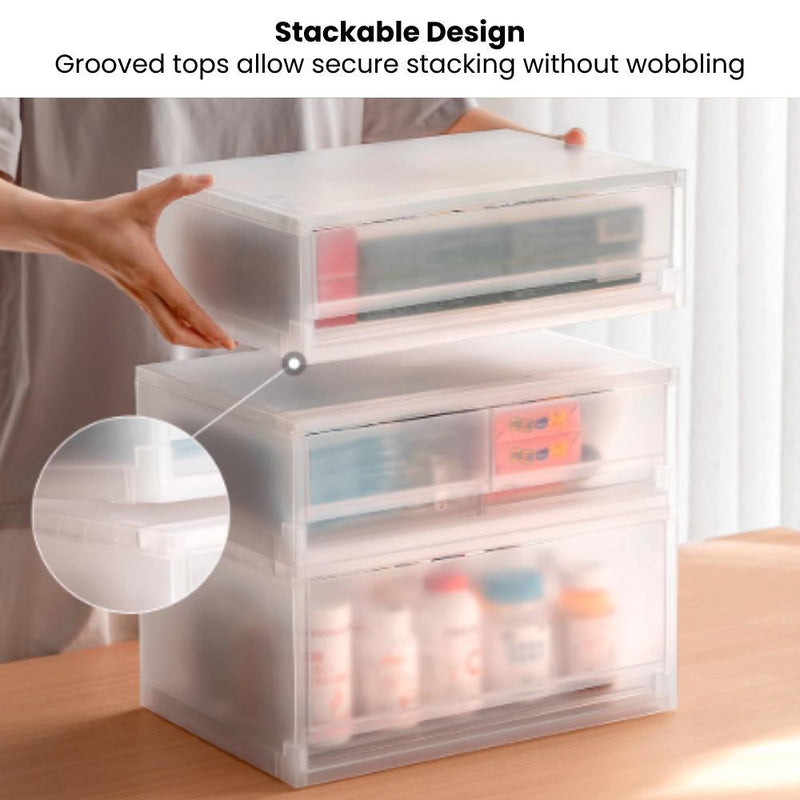 Matte Minimalist Frosted Drawers for Organising Documents Snacks Medicine Skincare Cosmetics & More