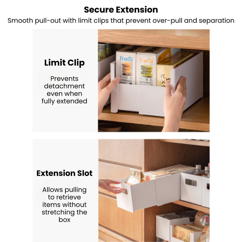 Extendable Stackable Dual-sided Organising Storage Bin