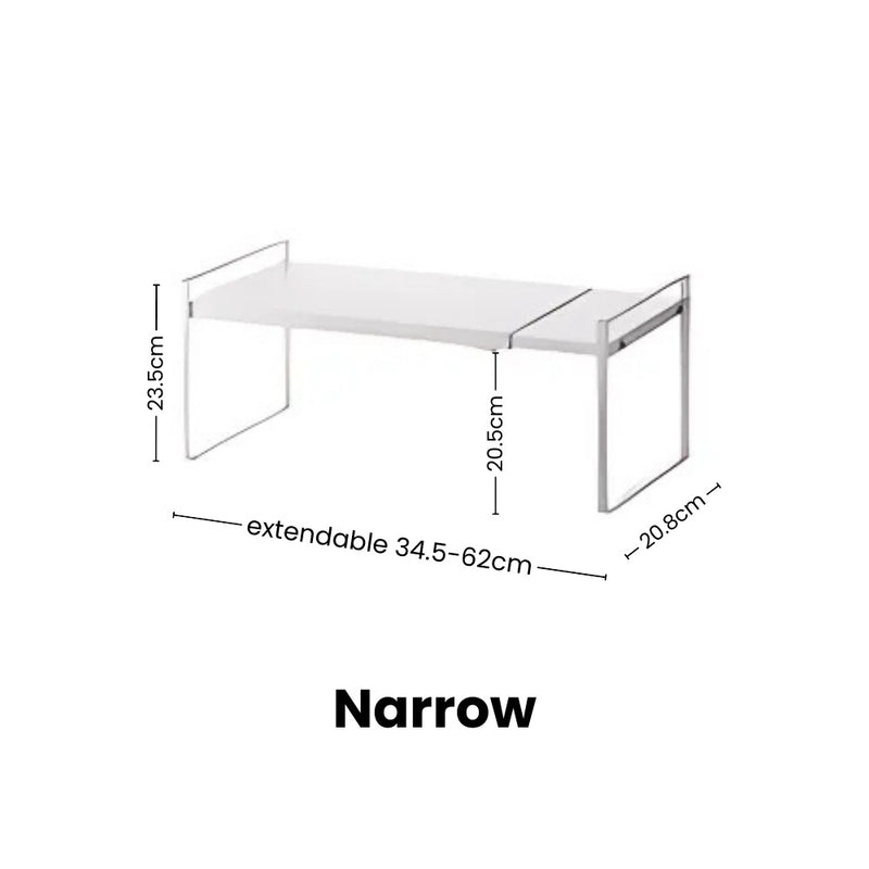 Extendable & Adjustable Shelf Risers for Maximising Vertical Spaces