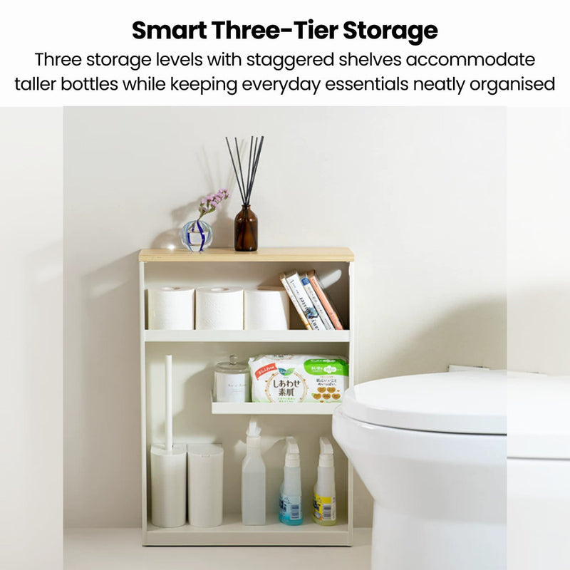 Slim Gap Storage Trolley Rack with Wooden Top