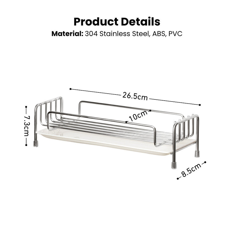 Stainless Steel Sink Sponge & Detergent Holder with Drainage Tray