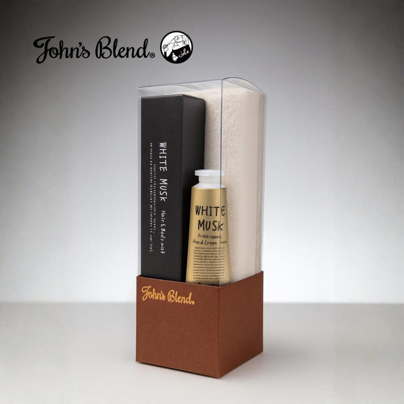 John's Blend Hand & Body Fragrance Gift Set - includes Hair & Body Mist 20ml, Hand Cream 14g, Hand Towel