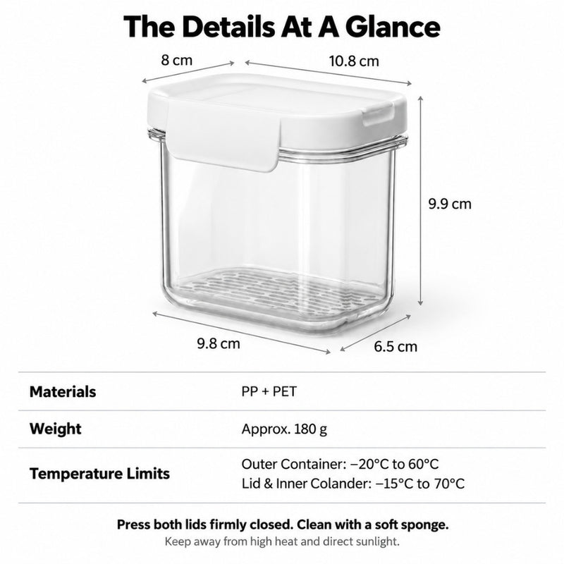 Airtight Colander Storage for Fruits & Garnishes