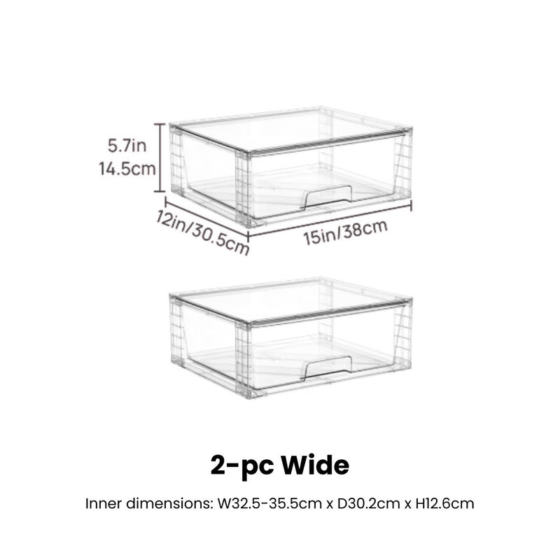 Clear Stackable Multipurpose Modular Drawers in 4 sizes