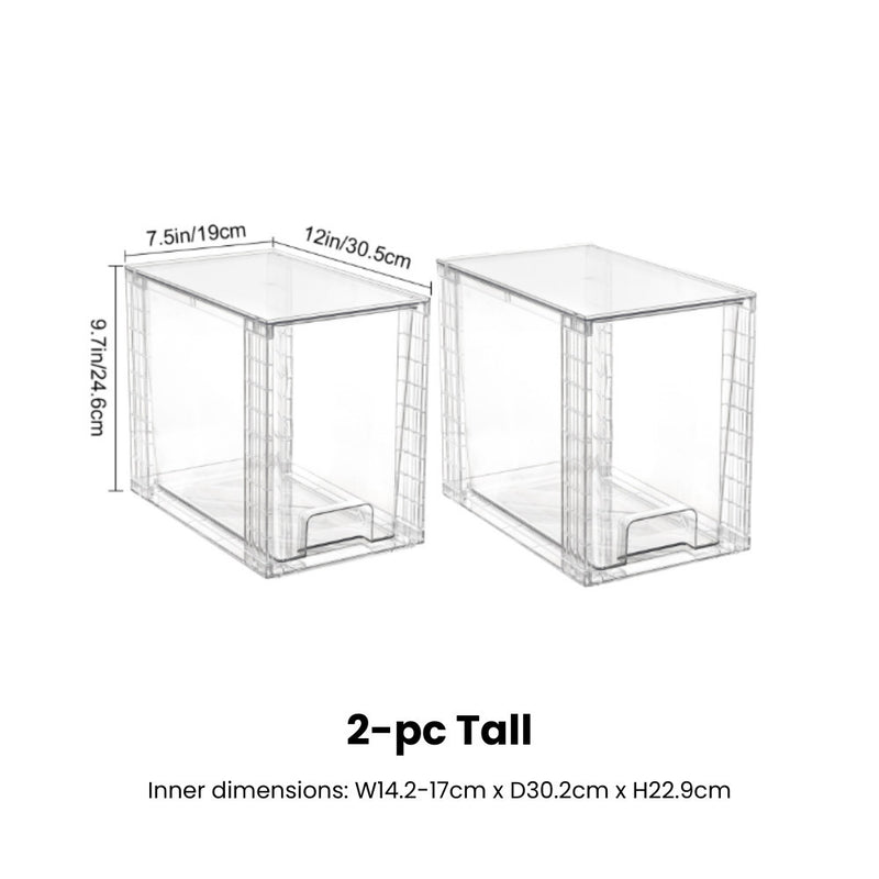 Clear Stackable Multipurpose Modular Drawers in 4 sizes