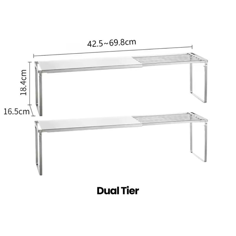 Adjustable Space Saver Kitchen Storage Stackable Rack