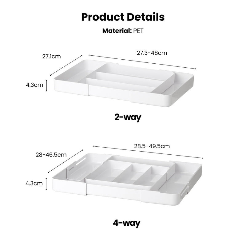 Multi Way Cutleries Stationeries Cometics Organiser for Shallow Drawers