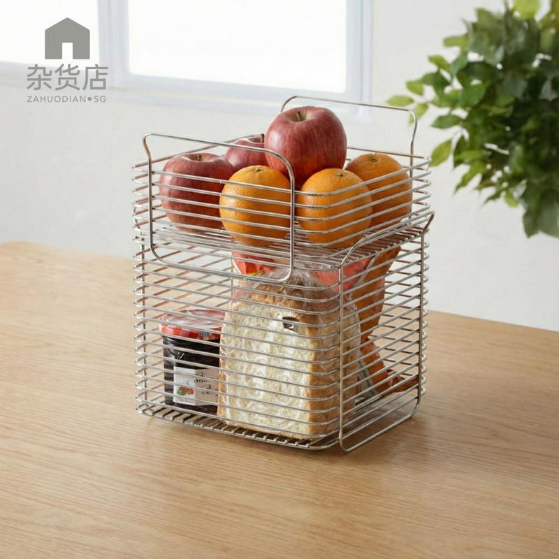 304 Stainless Steel Square Stackable Storage Basket