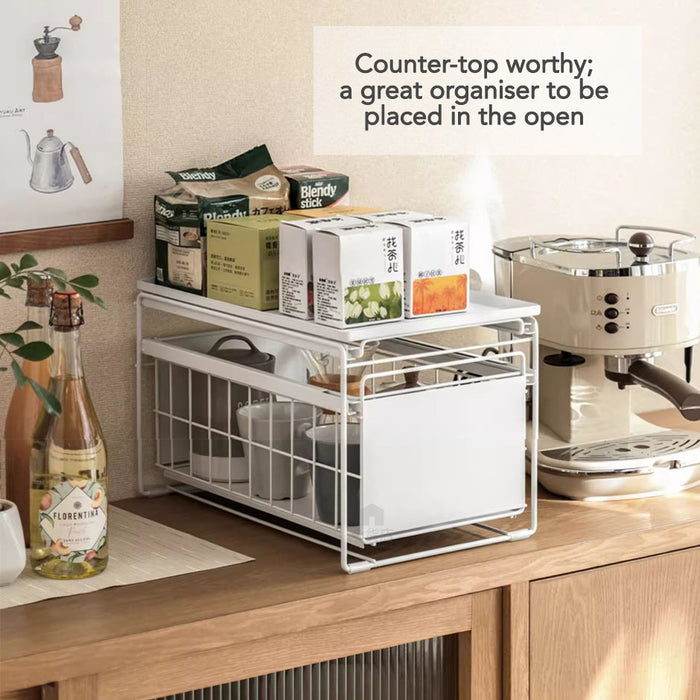 Under Sink Counter-top Multipurpose Sliding Storage Organizer