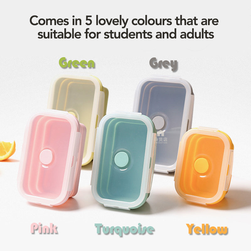 Collapsible Silicone Lunch Box in Assorted Sizes & Colours