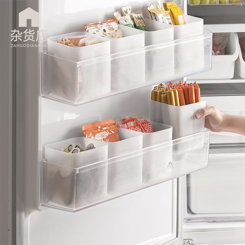 Set of 3 Frosted Stackable Refrigerator Pocket Organizers